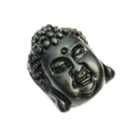 60pcs* 30mm*23mm Black Acupuncture Stone Buddha head pendant necklace