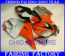 Kit de carénage argenté orange pour Honda CBR600 F4i 2001 2002 2003 cbr 600 CBRF4i 01 02 03 carrosserie