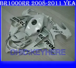 Kit carena REPSOL bianca per Honda CBR1000RR 2008 2009 2010 2011 CBR 1000 08 09 10 11 CBR1000 1000RR