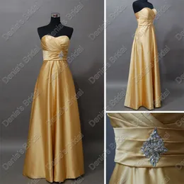 2017 barato ouro dama de honra vestidos imagem real 2015 uma linha querida frisada de chão vestido dhyz 01