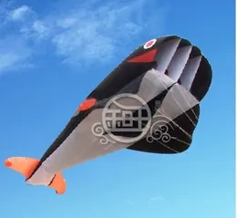 Free Shipping!!2.1 M 3D HUGE Parafoil Whale Kite/Black