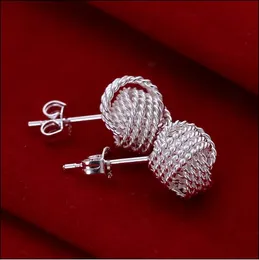 Brand new high quality 925 silver tennis stud earrings fashion gift jewelry free shipping 15pair/lot