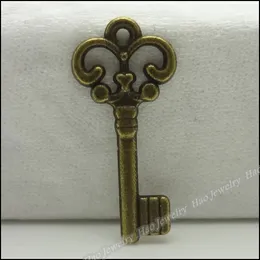 Colgantes de moda clave de aleación de zinc de bronce antiguo 400pcs del arte del metal del collar de la joyería DIY / lot