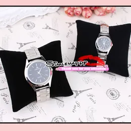 Almohada de terciopelo Soporte para exhibición de reloj Bracelcet Bangle Oragnizer Haga que 2 colores elijan el soporte de joyería negro y rosa