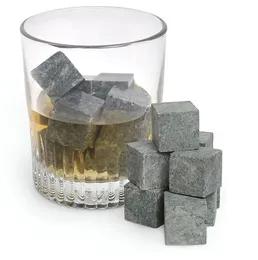 Set da 8pcs di Stone Whisky di spedizione gratuita + sacchetto di velluto, pietre di roccia del whisky del vino