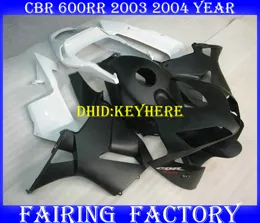 HONDA CBR 600RR 2003 için enjeksiyon mat siyah beyaz ABS kaplama 2004 CBR600RR 03 04 F5 ABS kaplamalar