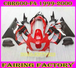 Red/black custom racing fairing for 1999 2000 Honda CBR600 F4 cbr 600 CBRF4 99 00 full fairings kit