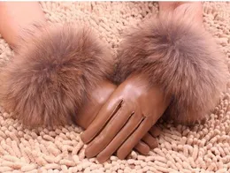 Fox päls äkta lammskinnshandskar hudhandskar läderhandskar varm mode 6pairs / mycket # 2419