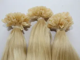 Sınıf 5A-1g / s 100 g / paket Brezilyalı remy İtalyan keratin düz İpucu saç uzantıları 16 "-24" 60 # platin sarışın dhl ücretsiz kargo