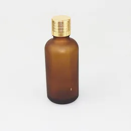 35ピース/ロットアンバーガラス瓶エッセンシャルオイルボトル香水瓶50ml