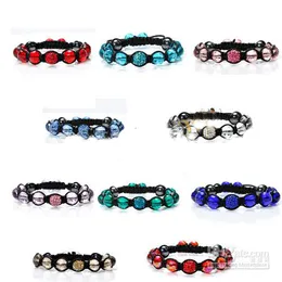 10pcs* Macrame 10mm disco ball pave beads 10mm crystal bracelets jewelry armband jewellery