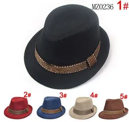 Baby-Segeltuch-Fedora-Hut-Babyjazz-Kappe scherzt Hut Fedorasommerhüte für 2-5T EMS-freies Schiff 5 Farbe