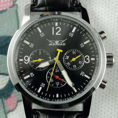Jaragar Classic Design Original Watches Men Leather Dive