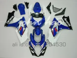 Blaue / weiße Verkleidungskits für Suzuki GSXR1000 07 08 GSX-R1000 2007 2008 GSXR 1000 K7 07 08 Körperverletzungen Kit
