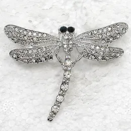 12pcs/lot Wholesale Clear Crystal Rhinestone Dragonfly Pin Brooch Fashion costume brooches jewelry gift C497 A