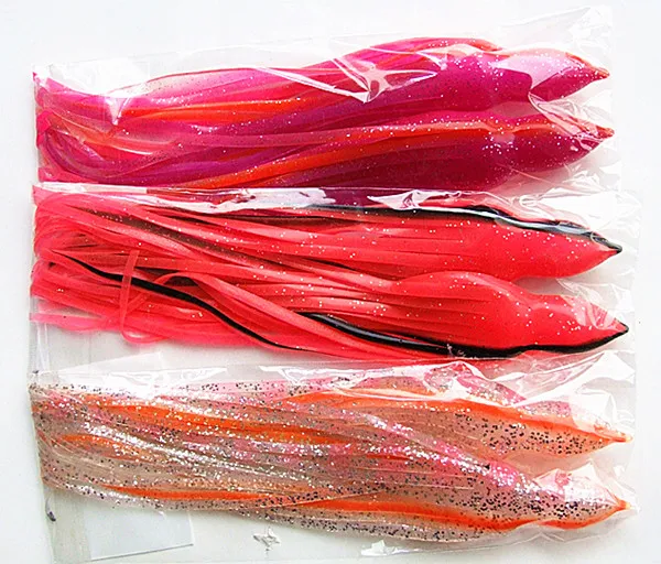 Lot De 3 Leurres De Pêche à La Traîne - Calmars Gréés - 4 Lueurs - Neufs