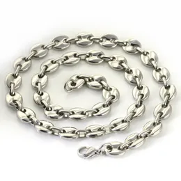 1pcs 10.5mm 82g cool style high-grade men jewelry silver Stainless steel coffee bean chain nckelace