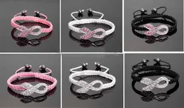 low price 100pcs* Crystal Pink Ribbon Breast Cancer Awareness Bracelet Fine Gift