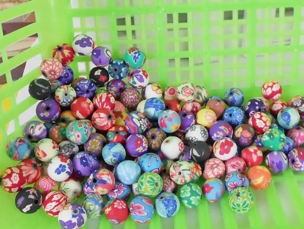 Polymer Clay Beads In Mixed Colors 10mm Loose Fit For Baby Jewelry