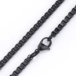 19.6 '' Pop Unisex Smycken, 100% rostfritt stål 3mm svart länkkedja halsband, mode gåvor