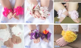 10 sztuk = 5 par / partia Top Baby Slipper Stóp Dziecko Accossors Boso Sandały Kwiat Cute Infant Buty