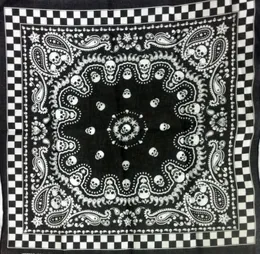 Hot Sale 12Pcs Skull Print 100% Cotton Bandanas Head Wrap Scarf Wrist Band HIPHOP BANDANAS