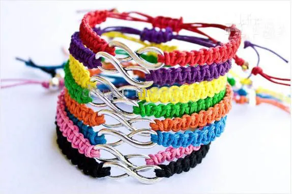 Save Big on Bulk Infinity Bracelets For Sale 10pcs LOT Antique Silver  Sideways Infinity Wish Bracelet Wax Cords Bracelet Macrame Bracelet  Best