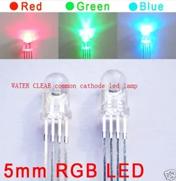 5mm RGB LED Common Cathode Water Clear Lens; Manuell kontroll 4-stiften tri-färgfri frakt