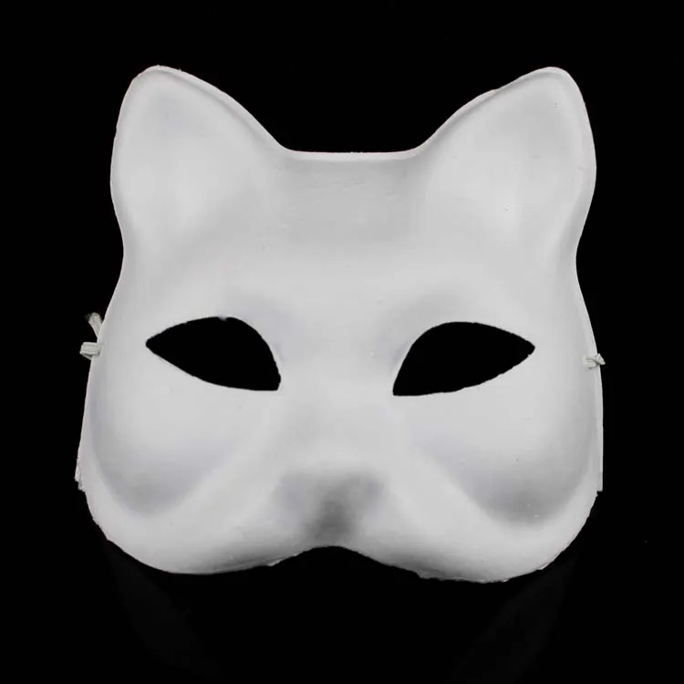 10Pcs White Masks DIY Paper Mask Blank Hand Painted Mask Blank Cat Mask For  Decorating DIY Painting Masquerade Cosplay Party