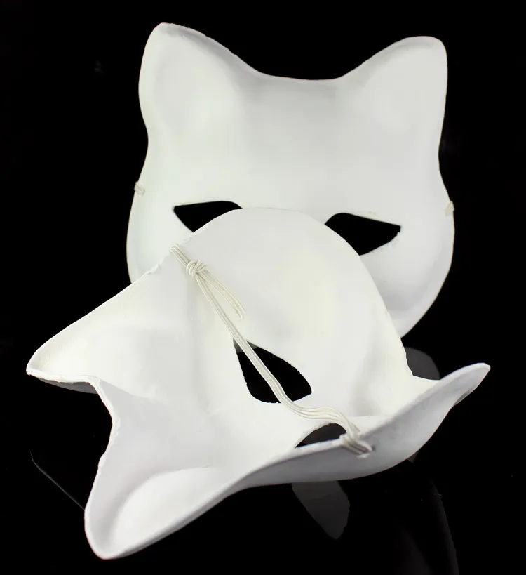 Womens White Paper Pulp Cat Stylish Mask For Men Perfect For DIY