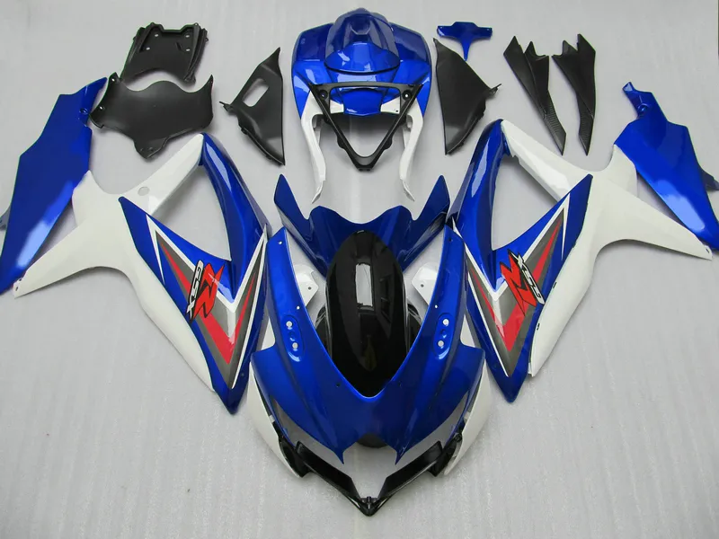 Custom Painted Fairing Kit for 2008 2010 Suzuki GSXR 600 750 K8 Durable ABS Patriotic Blue White Red Design