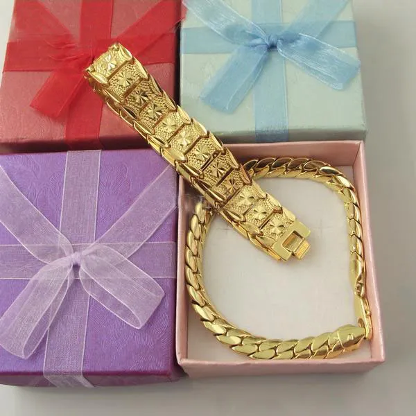 Mens 24K Yellow Gold Gold Frost Bill GP 24k Gold Bracelet