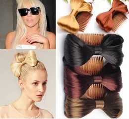 10pcs Assort Bow Bowknot Comb clip Hairpiece Synthetic Hair Extensions Ponytail Holder