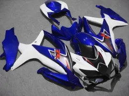 Weißes blaues ABS-Verkleidungs-Kit für Suzuki GSXR 600 750 2009 2009 K8 GSXR600 GSXR750 08 09 10 GSX-R750 GSX-R600 Motorradverkleidungen