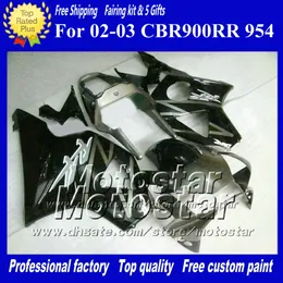 7 подарки послепродажного обтекатель для Honda CBR900RR 954 2002 2003 CBR900 954RR CBR954 02 03 CBR900RR глянцевый серый черный пользовательские обтекатели комплект ad19