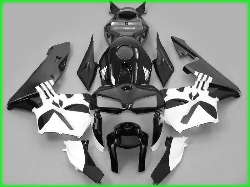 Complete Motorcycle Fairing Kit For Honda CBR600RR F5 2005-2006 - Black Orange Flame Design