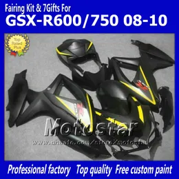 7GIFTS Motorcycle Suarings для Suzuki 2008 2009 2010 GSX-R600 GSX-R750 08 09 10 GSXR 600 GSXR750 K8 Flat Black Custom Laving Kit FF57