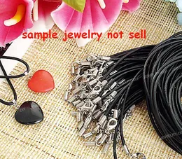 100 pçs / lote preto colares de borracha cordão para cadeias de pingente jóias DIY Jóias descobertas Componentes Mic Hot