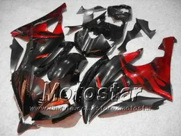 Juego de carenado para YAMAHA 2008 2009 2010 YZF-R6 08 09 10 YZFR6 08 09 10 YZF R6 YZFR600 rojo en negro Carenados de motocicleta hh51