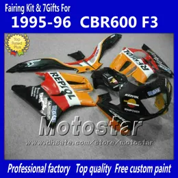 Conjunto de carenagens de carroceria para HONDA CBR600F3 95 96 CBR600 F3 1995 1996 CBR 600 F3 95 96 laranja Repjol custom carenagens