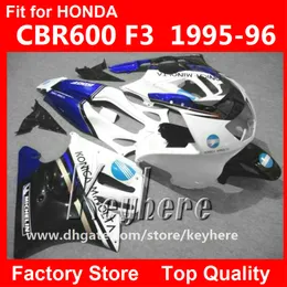 Kit carena in plastica ABS da 7 regali gratuiti per Honda CBR600 95 96 CBR 600 1995 1996 carene F3 G4C parti del motociclo KONICA blu bianco di alta qualità
