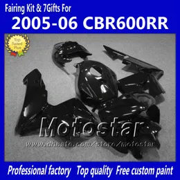 7 Geschenke Verkleidungen Bodykit für HONDA CBR600RR F5 2005 2006 CBR 600 RR 05 06 CBR600 600RR glänzend schwarze Motorradverkleidung kk21