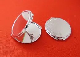 Großhandels10pcs 60MM leerer kompakter Spiegel DIY beweglicher Metallkosmetikspiegel Silber - freies Verschiffen