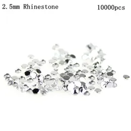 Nail Art Decorations 1bags/lot 10000pcs/bag 30color optional 2.5mm Clear Round Crystal Rhinestone