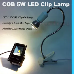 LED 5W COB Lámpara de clip brillante Escritorio Mesa de mesa Luz de cama Escritorio flexible Oficina en casa