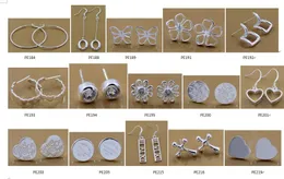 Mode (Jewelry Manufacturer) gemischt 100 Stück viele Ohrringe 925 Sterling Silber Schmuck Fabrik Preis Mode