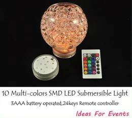 Ücretsiz kargo Pil Kumandalı (28 adet / grup) Uzaktan kumandalı Su Geçirmez RGB dalgıç led vazo ışık bankası, Nargile Shisha led lambaları