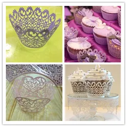 Gorący Sprzedawanie Pieczenia Cupcake Wrapper Purple / White / Różowe Krawędź Cupcakes
