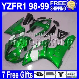 Wysokiej jakości + 7 prezentów pasuje do 98-99 Yamaha YZF R1 YZF-R1 Zielony Biały YZFR1 YZF1000 YZF 1000 MK754 Zielony Biały 98 99 1999 1999 Zestawy zwalniające