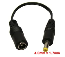 4.0mm x 1.7mm Male Plug to 5.5mm x 2.1mm female socket DC Power Adapter cable Conversion Plug 200pcs /Lot Express free Shipping